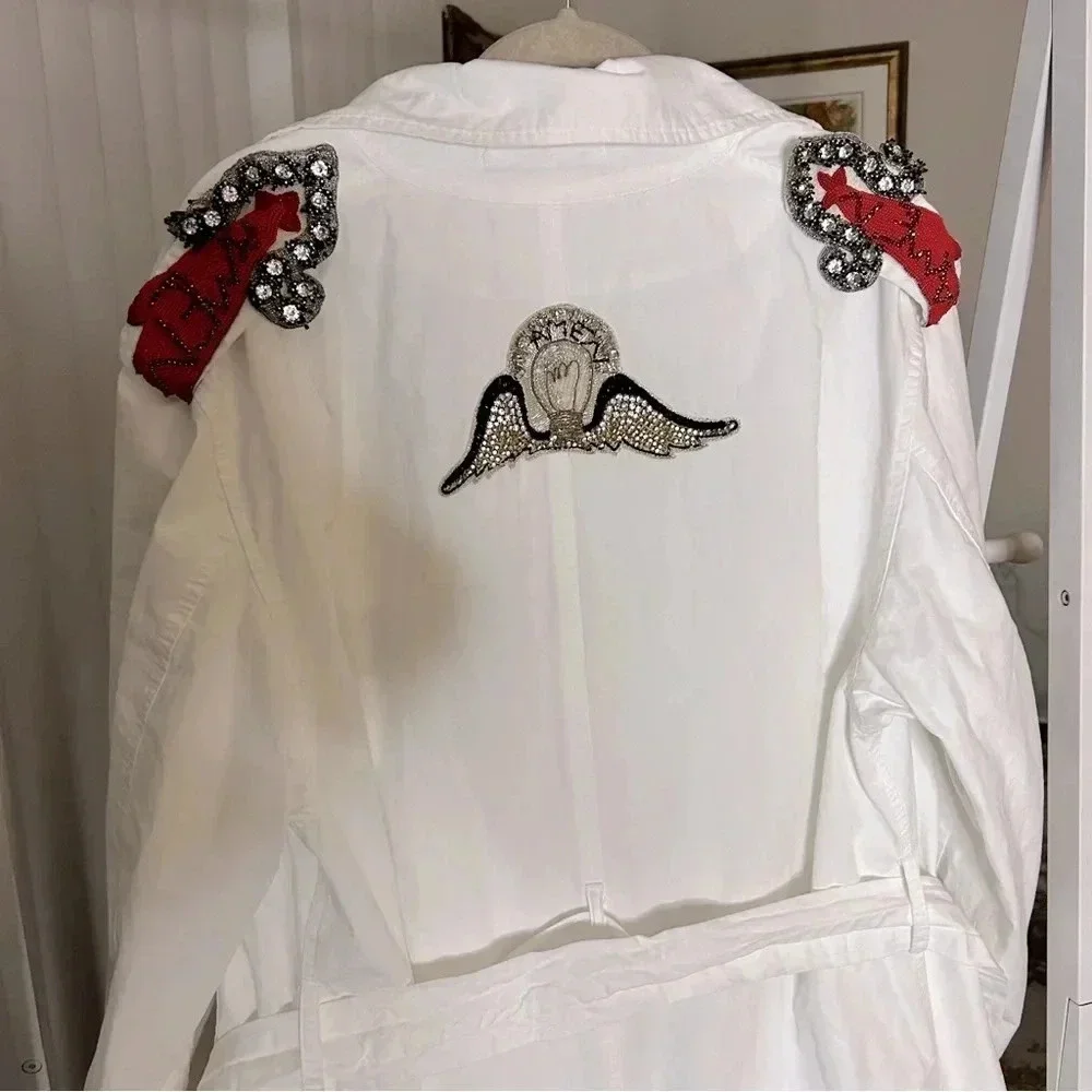 Amen Embellished Trench Coat - Italian Celebrity Favorite! NWT - Picture 6 of 12